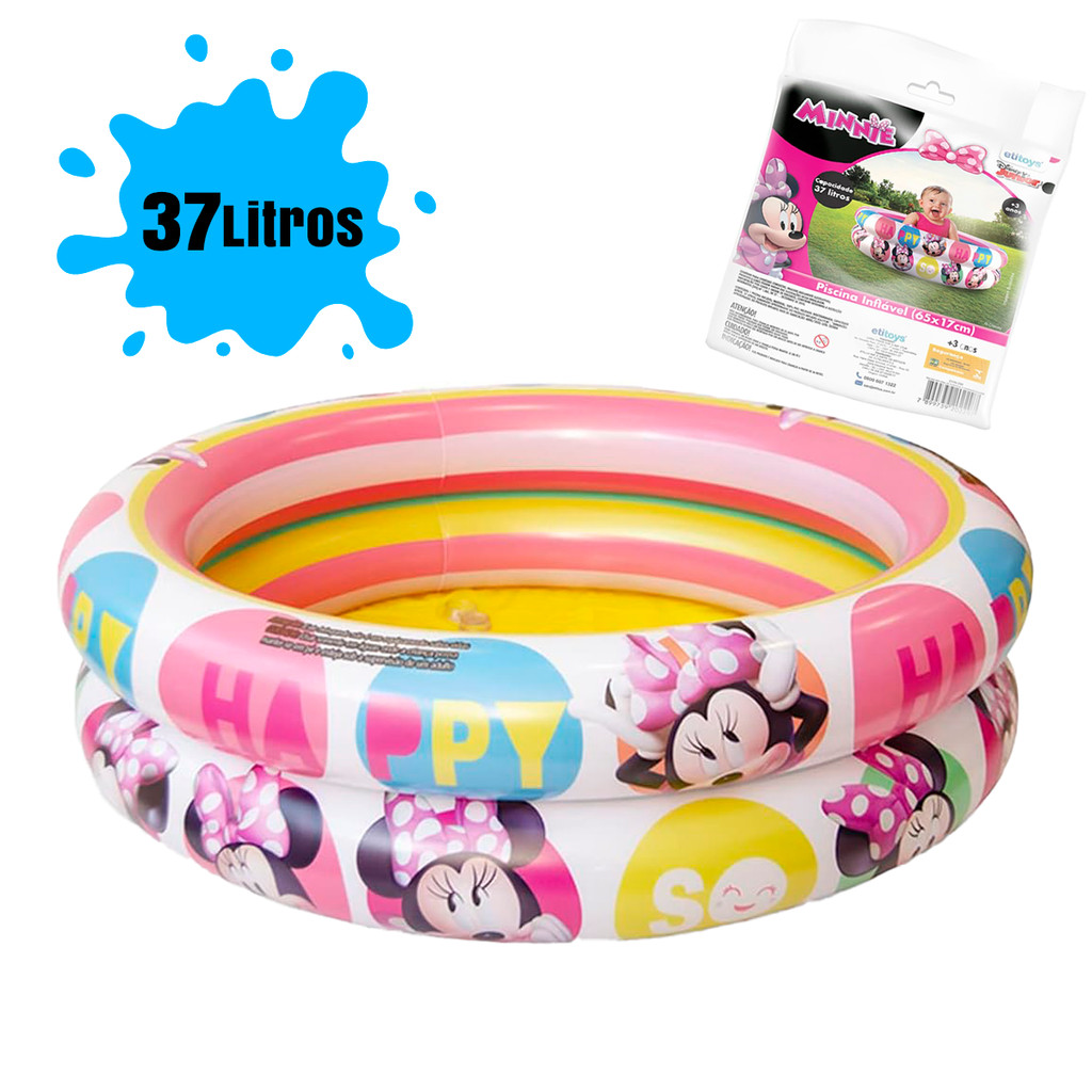 Piscina Infantil Minnie Inflável Criança 37 litros