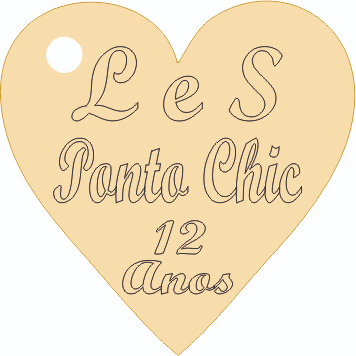 150 coração 3 cm em Mdf cru personalizado