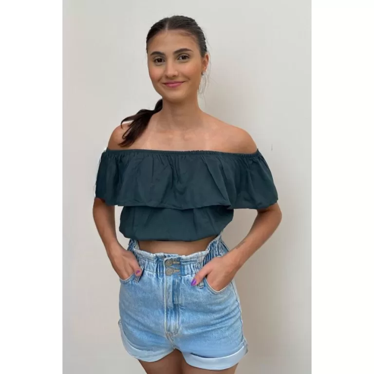 Blusa Cropped Verde Escuro