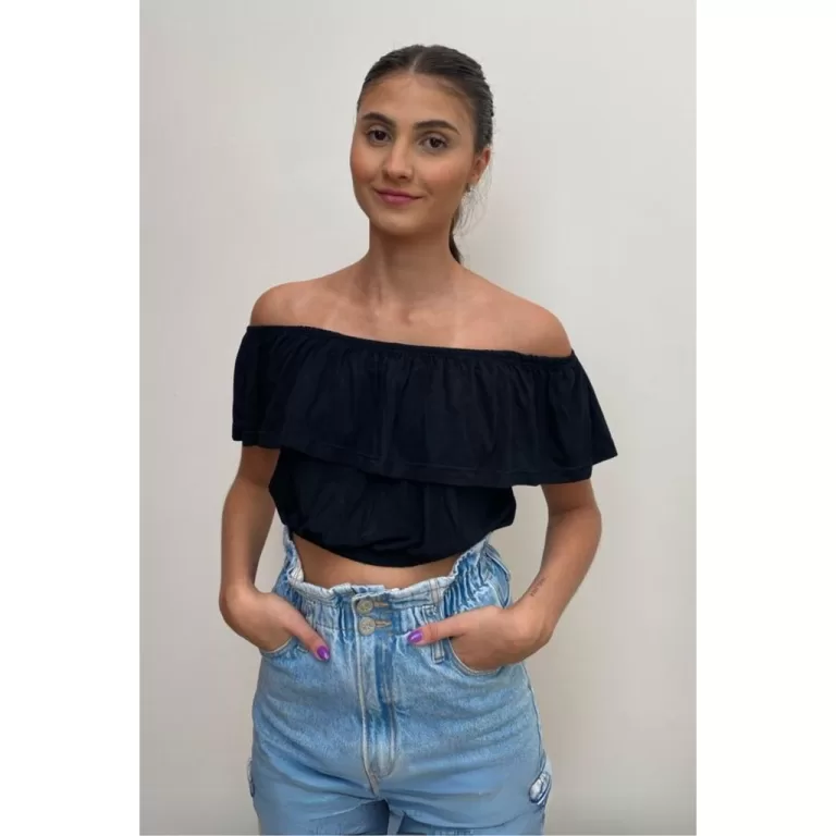 Blusa Cropped Ciganinha Coloridas