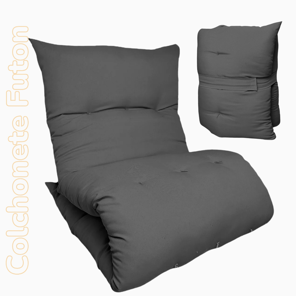Colchonete Futon Solteiro Dobrável Enrolável Decorativo acampamento Almofada sofá 170X60 CM
