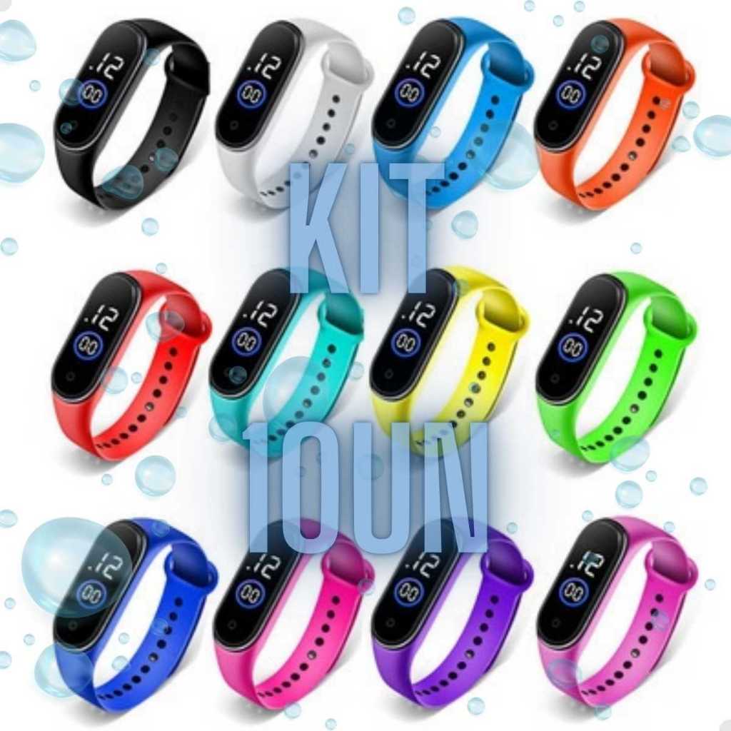 Kit 10 Relógio Digital Led Lembrancinha Dia Das Crianças Esportivo A Prova DÁgua Revenda Atacado