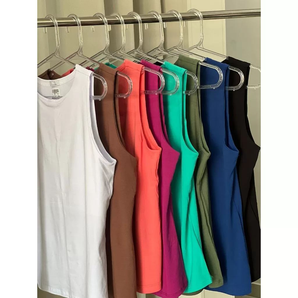 Blusa Feminina Blusinha Lisa Regata Fresca Santos