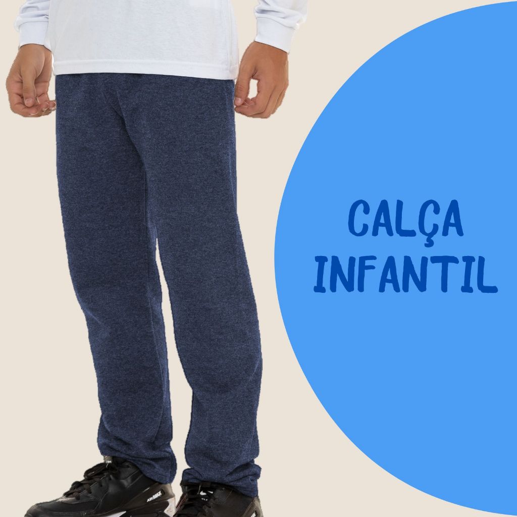 Calça Infantil Masculina Basica Moletom Peluciado 3005-A