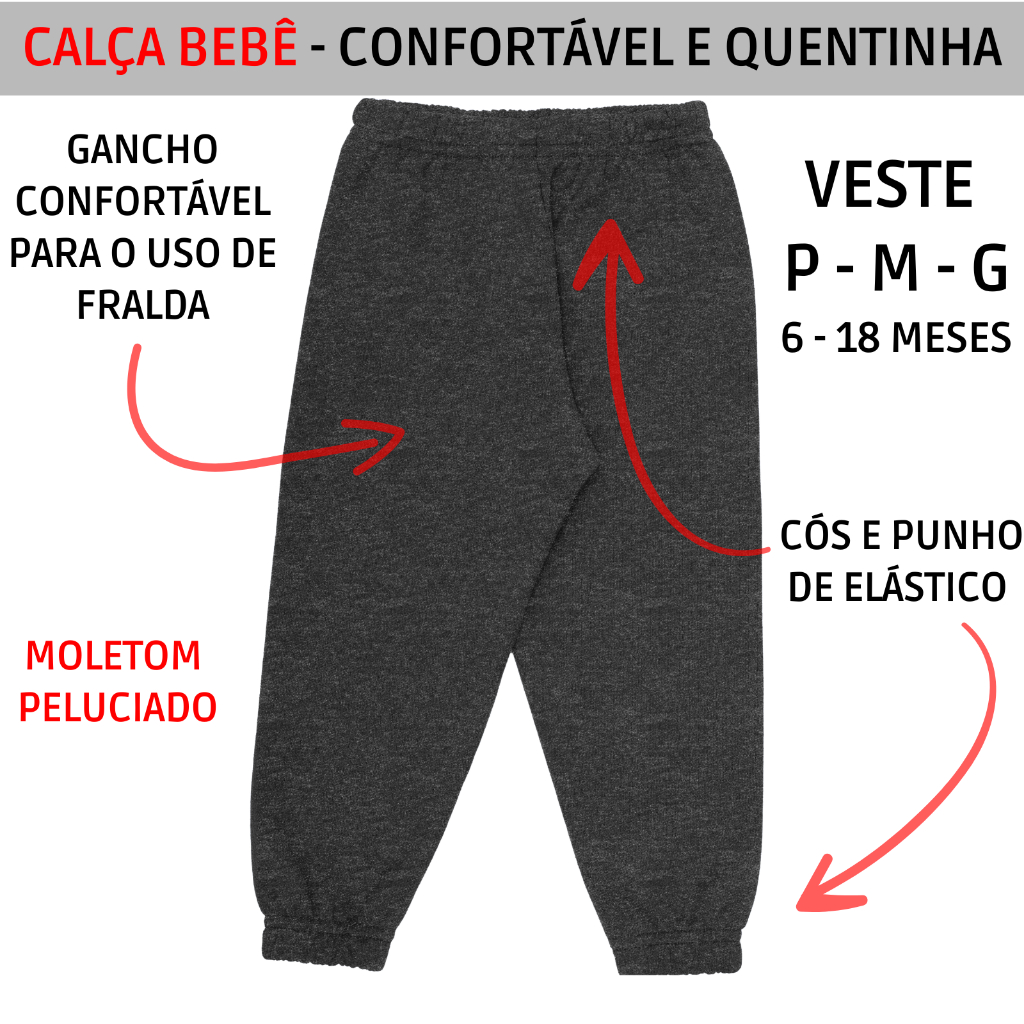 Calça Bebe Masculina Moletom Peluciado 3000-A