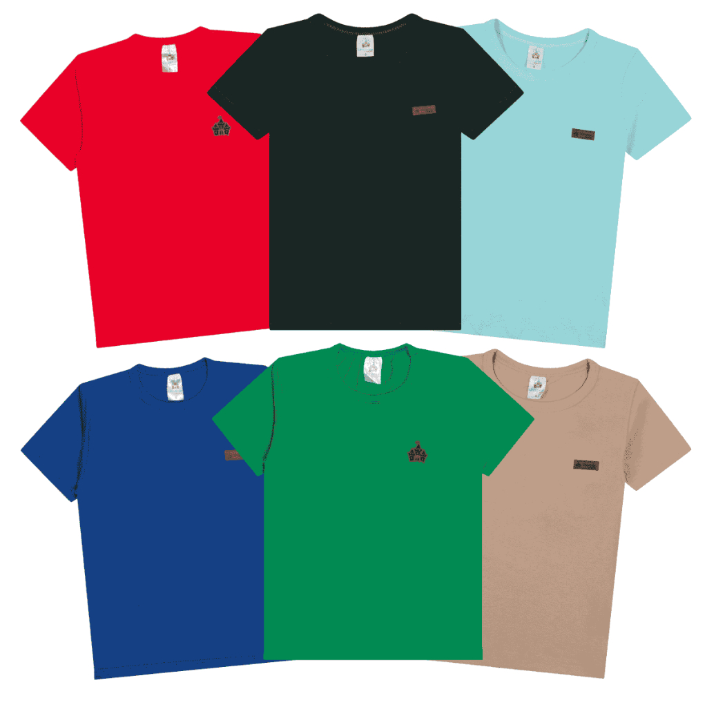 Kit 2 ou 5 Camisetas Manga Curta Infantil Bebê Menino Básica Lisa Masculino Blusa Casual