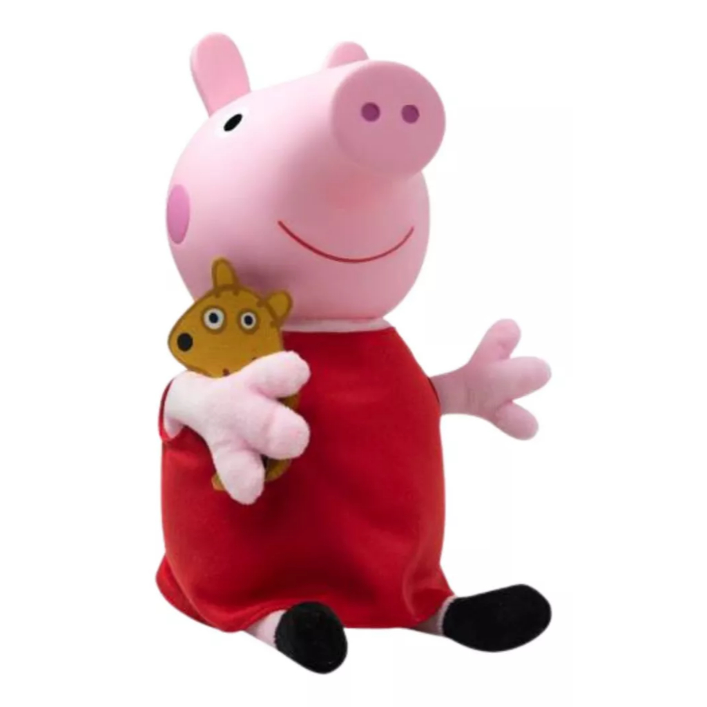 Peppa Pig Em Pelúcia 32cm – Baby Brink Licenciado Cor Vermelho