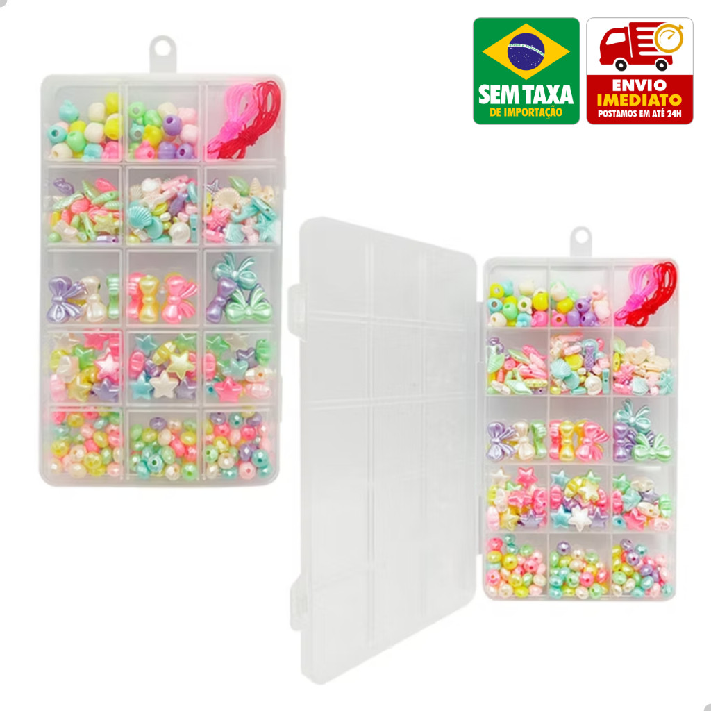 Kit Miçangas Coloridas DIY Infantil Diversos Modelos DuteToys DTY1132 DTY1140