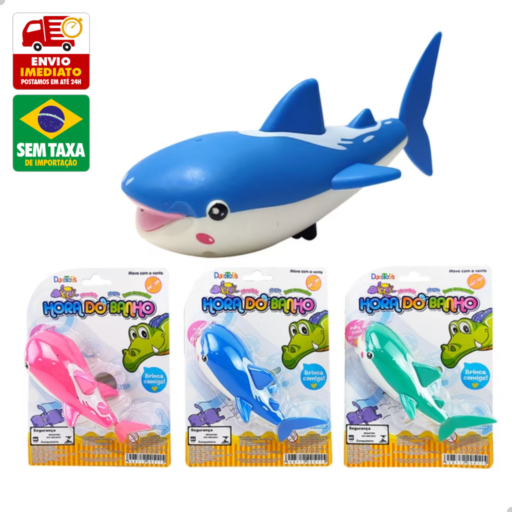 Brinquedo de Banho Baleia Tartaruga Nada Sozinha DuteToys DTY0947 DTY0948