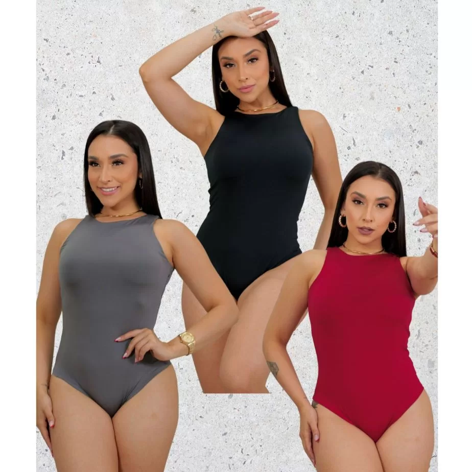 Body Feminino Regata Suplex Confortável Zero Transparência Forro Duplo Moda Atual Verão