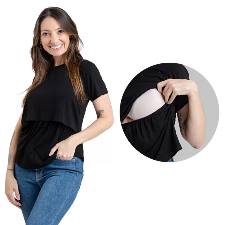 Blusa Amamentação Soltinha Manga Curta Premium C