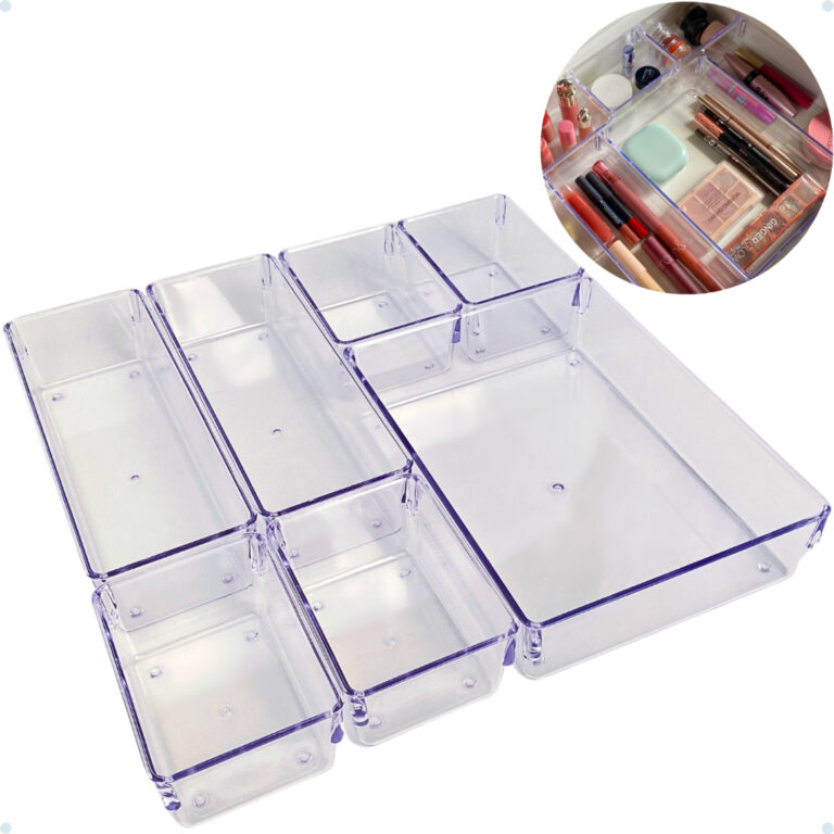 Kit 7 Organizadores Multiuso para Gavetas Armário