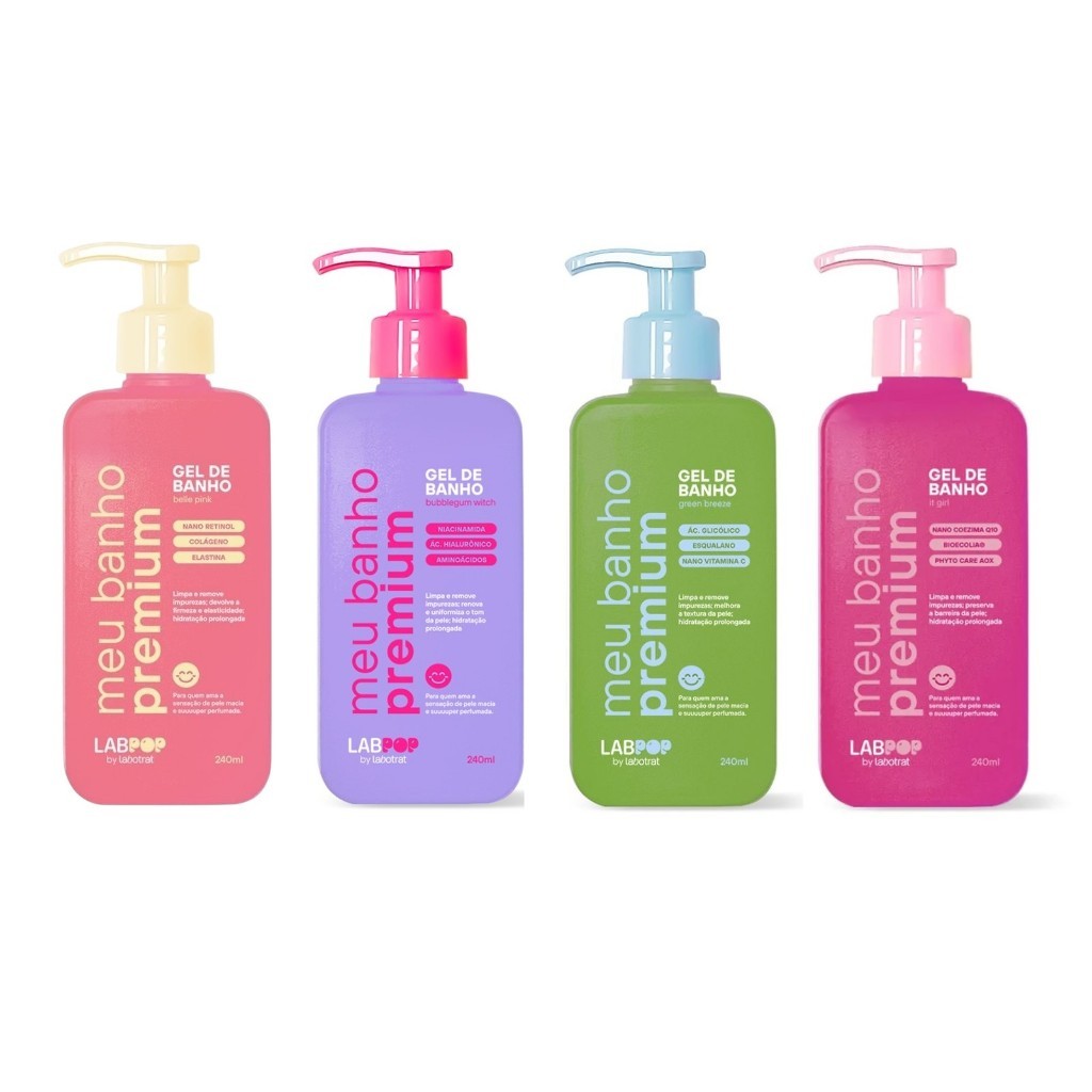 Gel de Banho Meu Banho Premium LabPOP by Labotrat 240ml – ESCOLHA O SEU