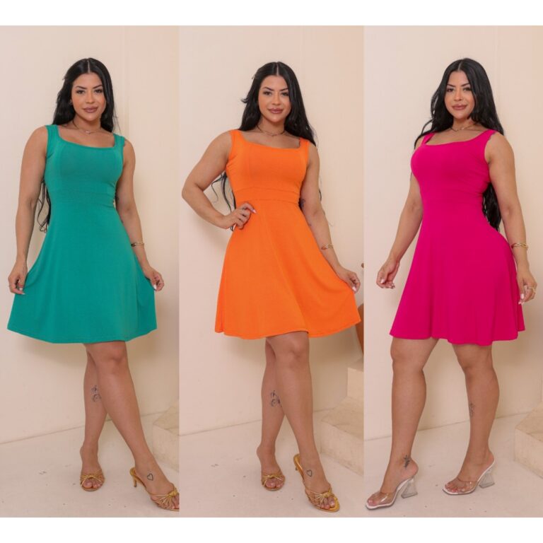 Vestido Rodado Boneca Liso Feminino Moda Evangéli
