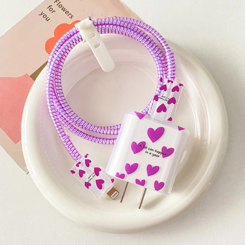 Transparente Cabo de carregamento e capa de carregador, compatível 1.4m durável Laser Data Cable Pro