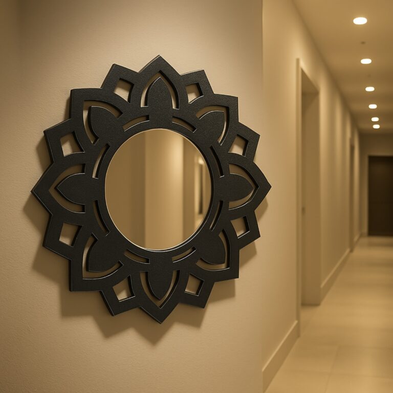 Espelho Decorativo Redondo Floral Mandala para Sal