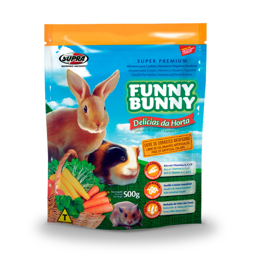 Funny Bunny Delícias da Horta 500g  Alimento Natural para Roedores e Coelhos