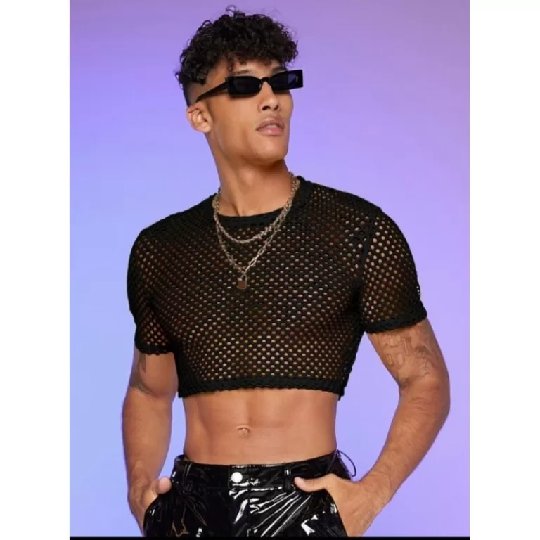 Cropped Whatt Summer masculino em tela arrastão