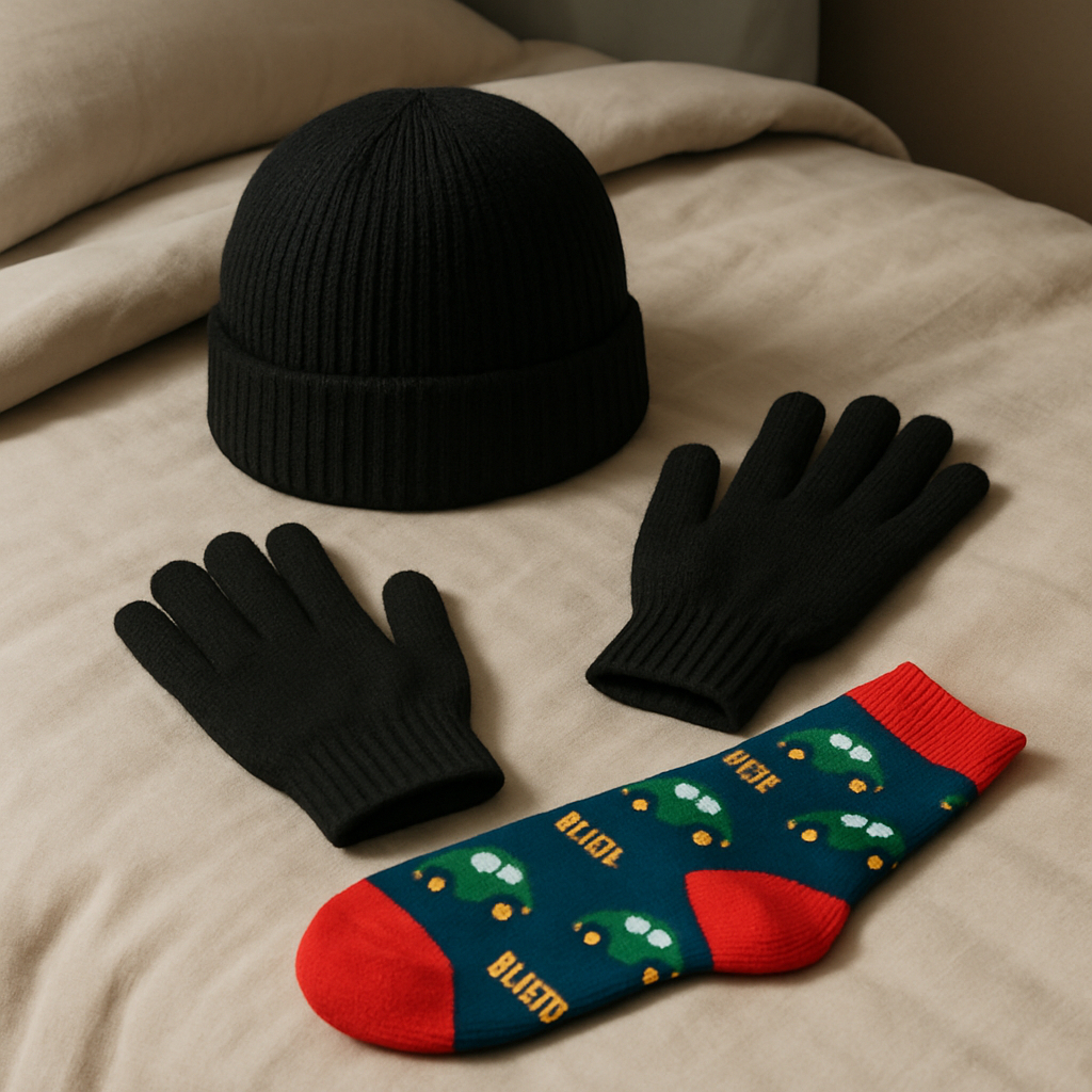 Kit Inverno Infantil Touca Luva e Meia Cano Alto Confortável Para Frio Menino e Menina