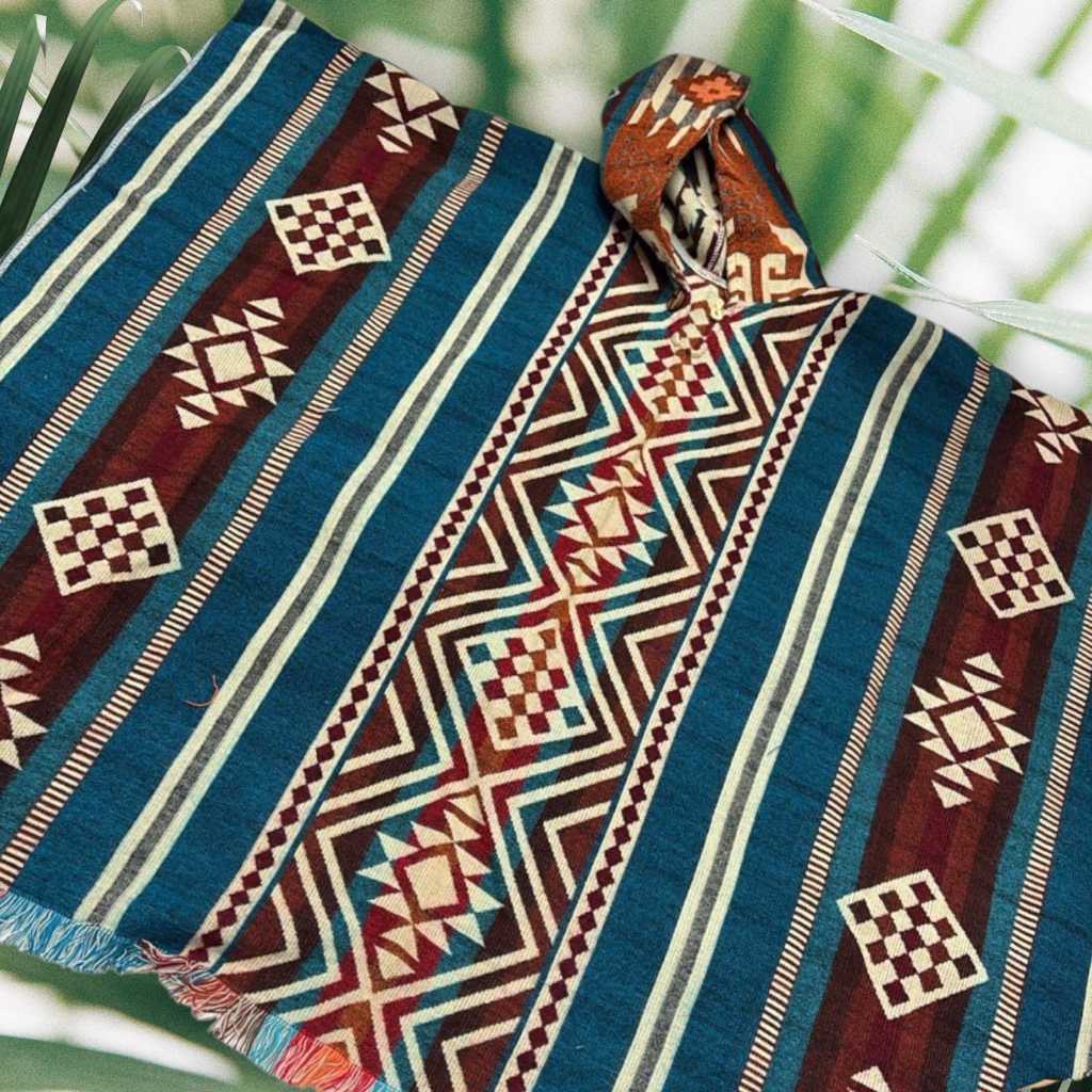 Poncho Peruano Geométrico Exclusivo Peça Única