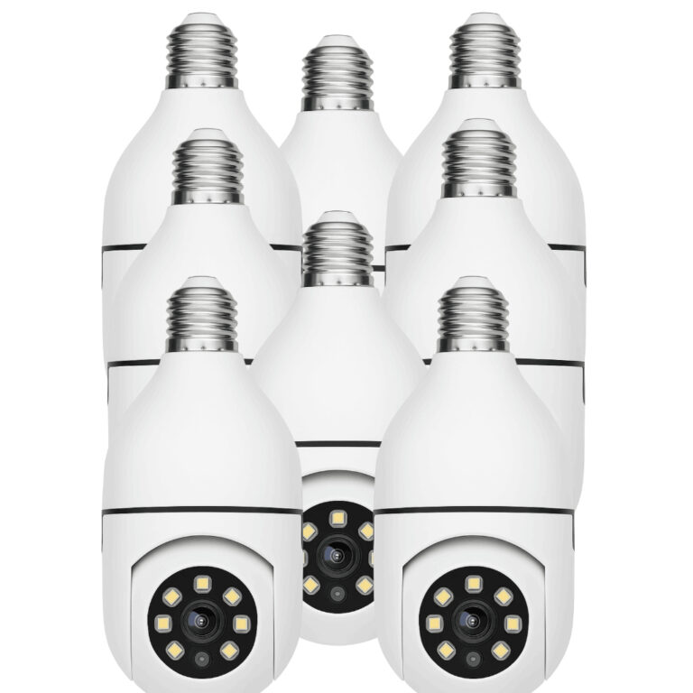 Kit 8 Câmeras Lâmpada Wi-Fi com App para Celular