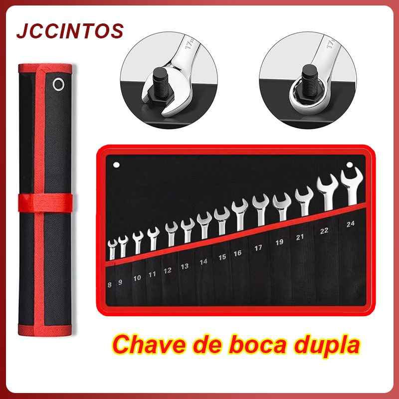 Jogo Chave Combinada Boca Estrela 12 Peças Profissional combinação de aço carbono Chave fixa