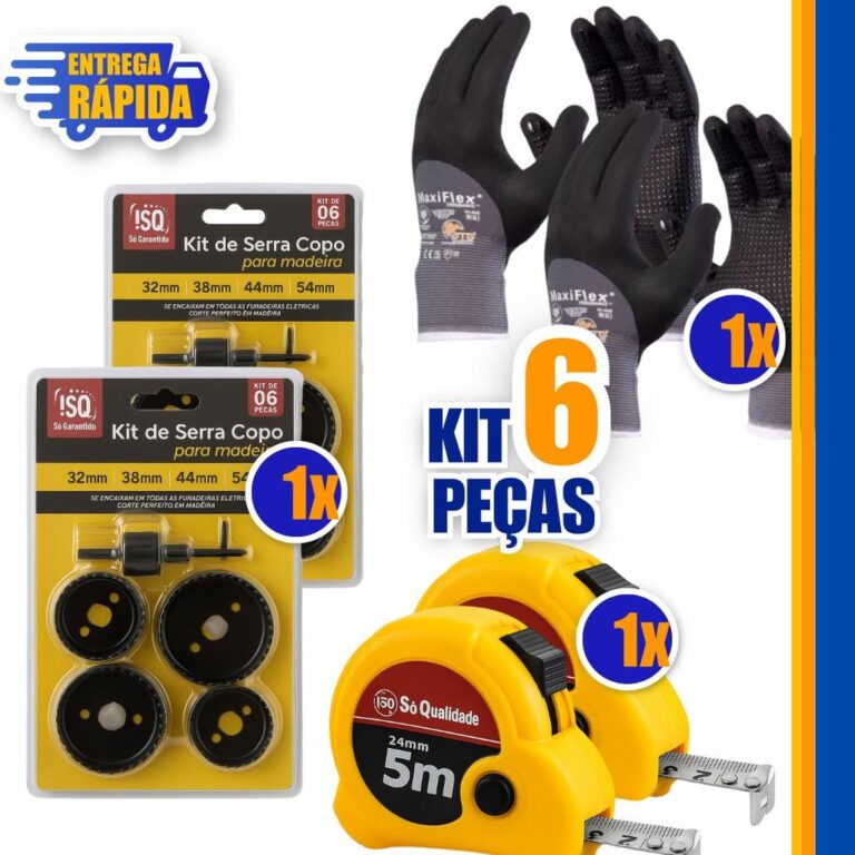6 KIT C/ 2 Trena 5 Metros x 24 mm de Metal c/ Trav