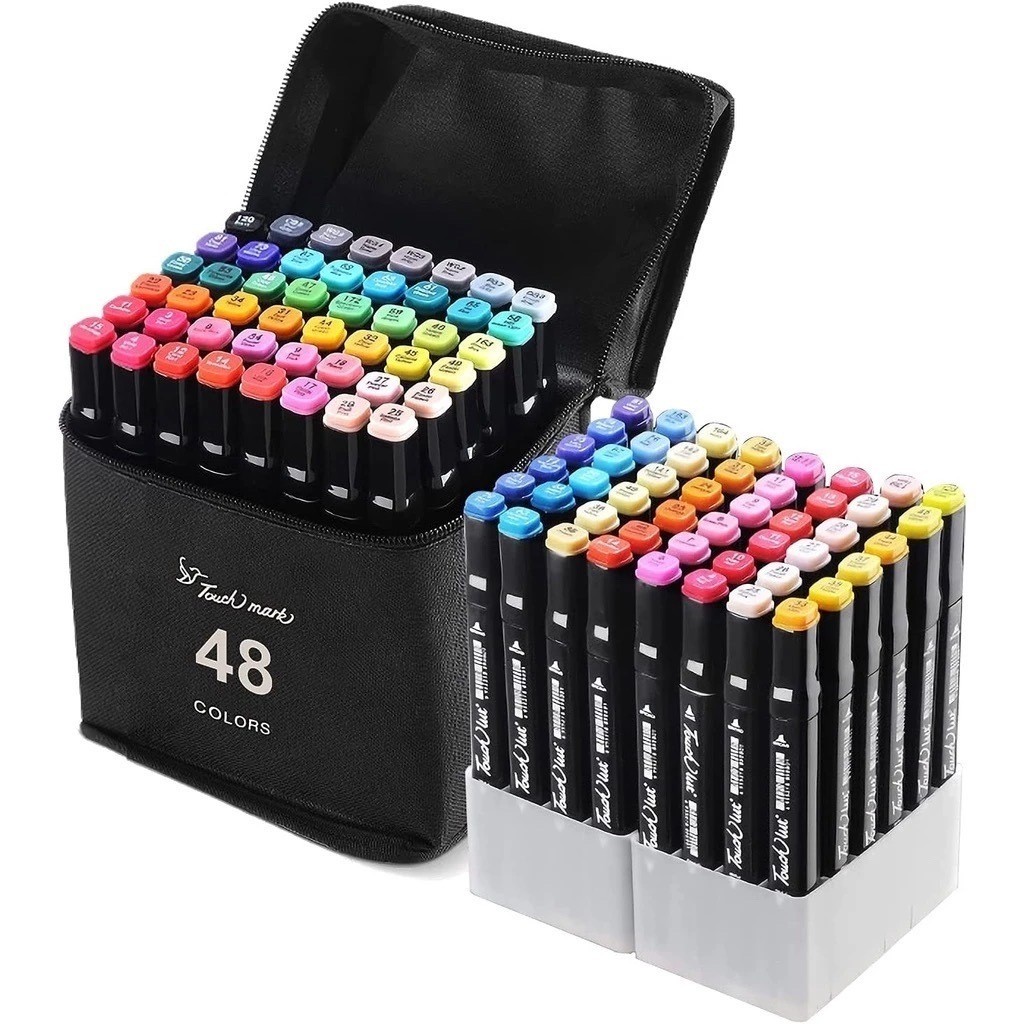 Conjunto de canetas aquarela especiais com marcadores de cabeça dupla, 6/12/24/36/48 peças