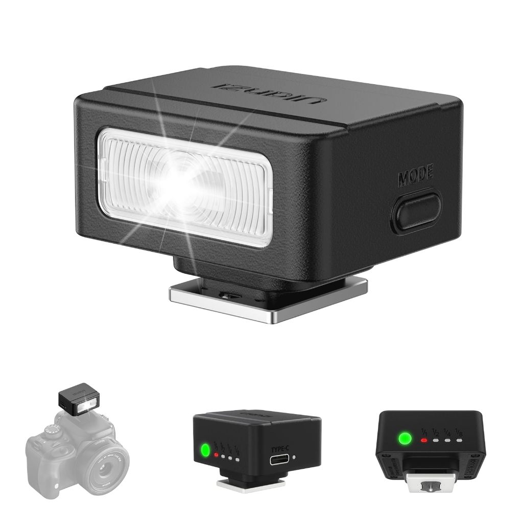 ULANZI SL01 Flash Mini GN8 6500K, 4 Níveis, para Canon/Sony/Nikon/SLR