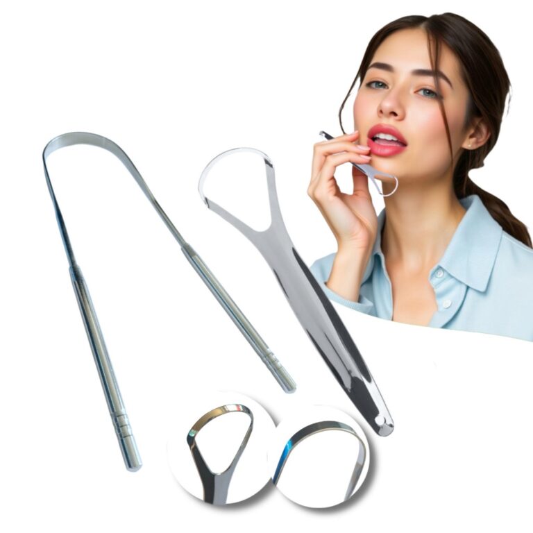 Kit 2 Limpador De Língua Raspador Aço Inox Higie