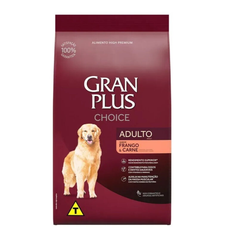 Ração GranPlus Choice Cães Adultos Frango e Car