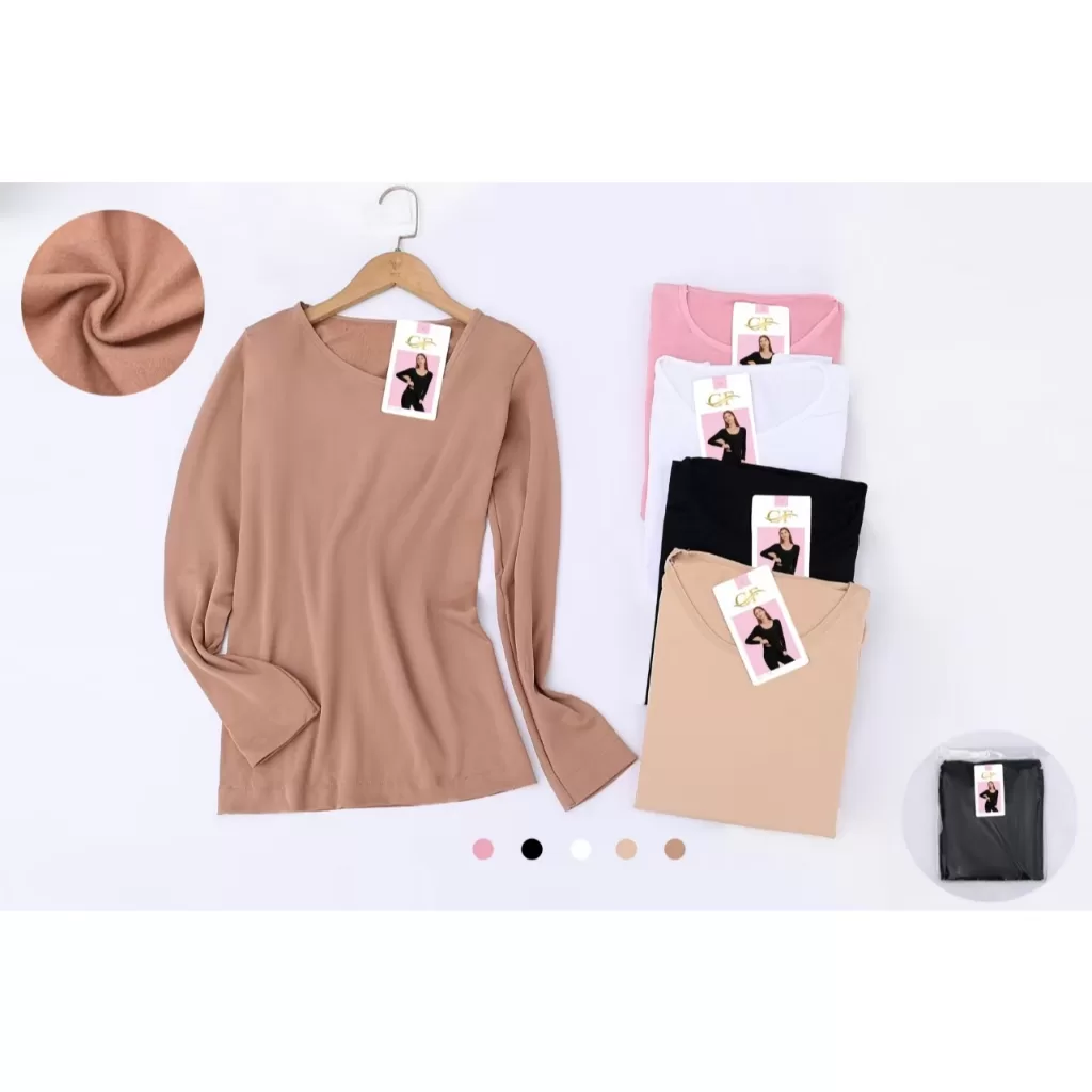 Camada de base quente, segunda pele, mangas compridas, camada dupla, macio como veludo