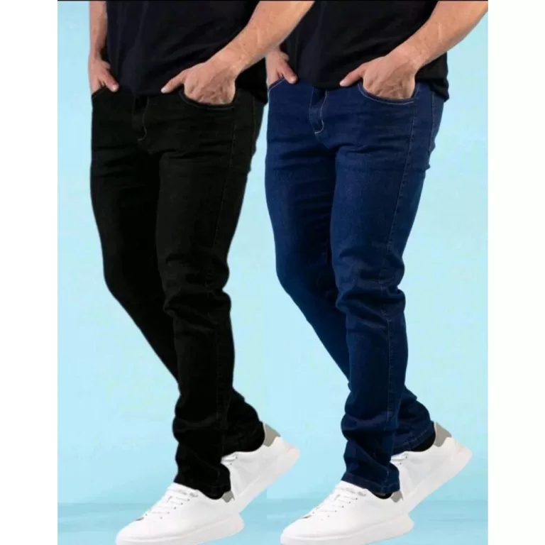 kit 2 calças jeans masculina para trabalho costur