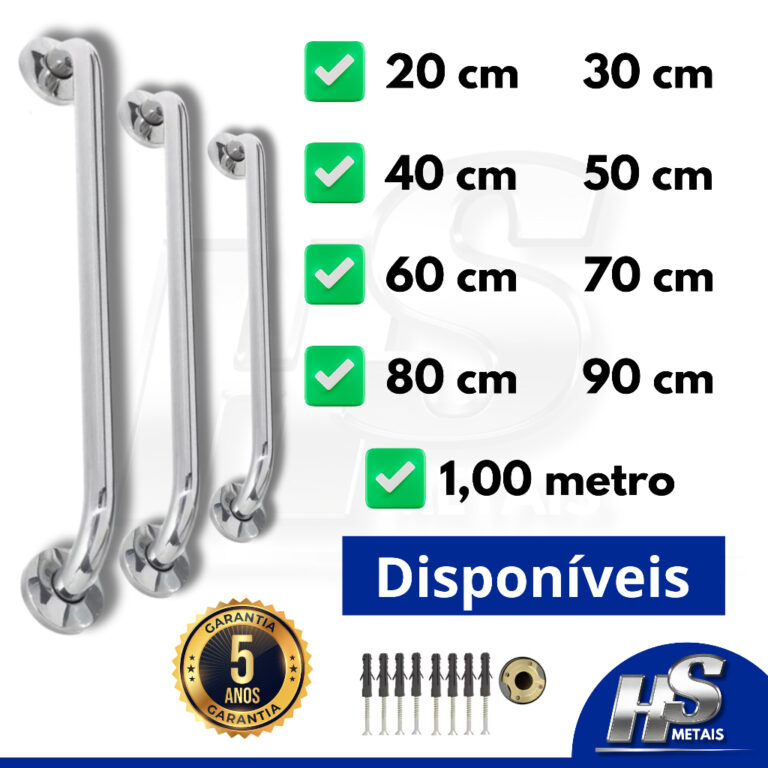 Barra de Apoio Alça 20cm até 1Metro +Segurança 