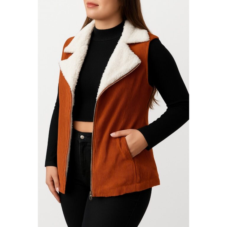 Colete de Veludo Cotelê Inverno Forrada Moda Blog