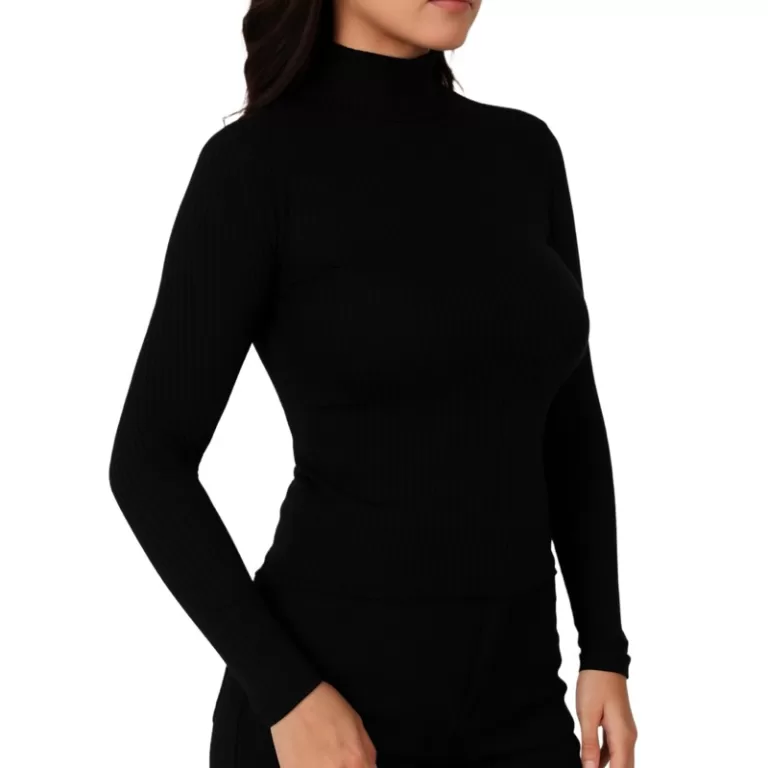 Blusa Segunda pele manga longa confortável gola a