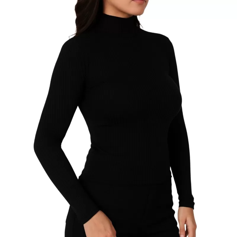 Blusa Segunda pele manga longa confortável gola alta camisa de frio inverno