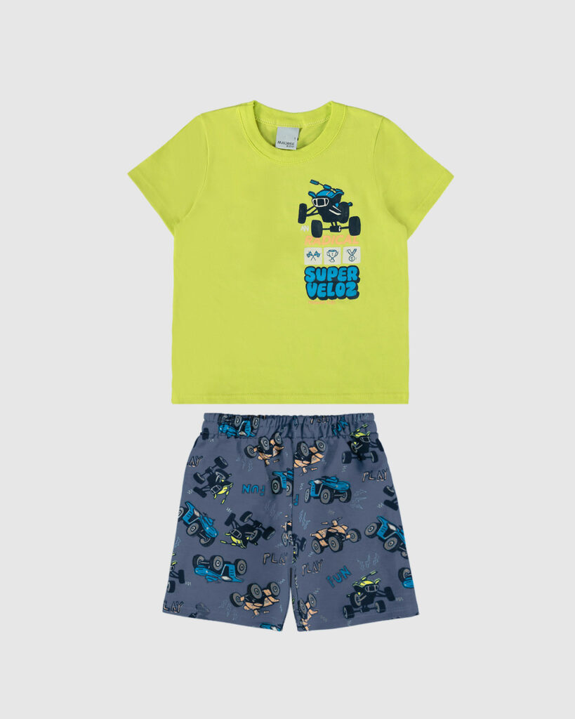 Conjunto Infantil Menino Super Veloz Em Algodão Malwee Kids