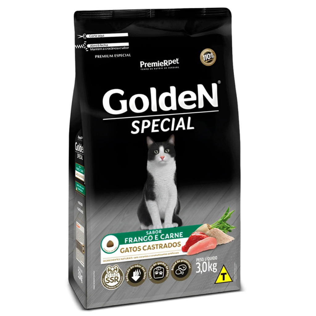 Ração Golden Gatos Special Carne e Frango 3kg