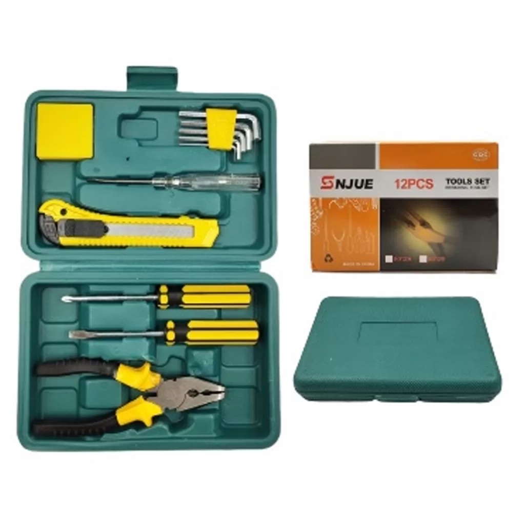 Kit Jogo De Ferramentas 12Pçs Com Maleta Multiuso Para Reparos Simples