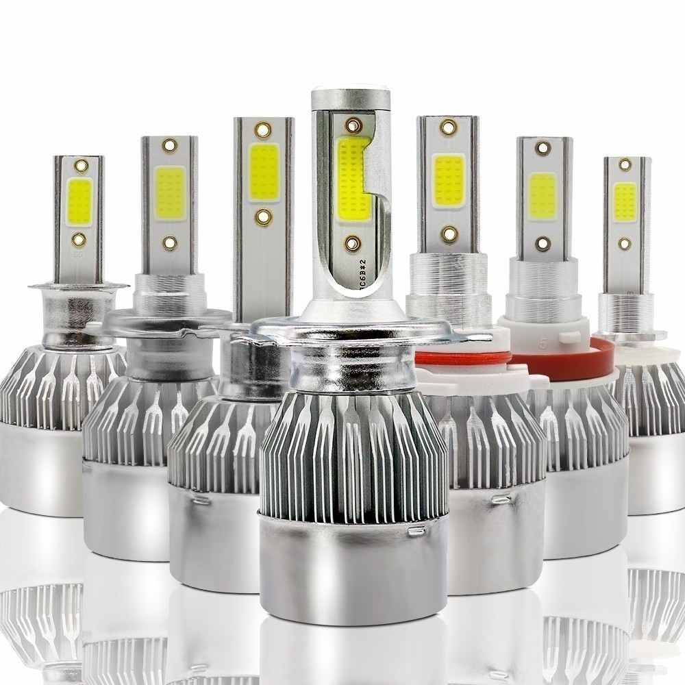 Par de Lâmpadas C6 Super Led 6000K H1 H3 H4 H7 H11 H13 H16 H27 HB3 HB4 12V a 24V Jorge