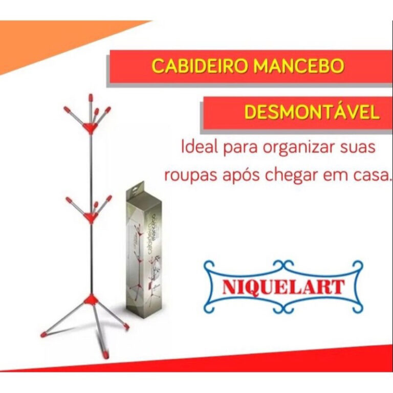 Mancebo Cabideiro Desmontável 7 Ganchos Inox Mete