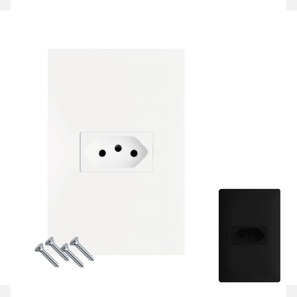 Tomada Simples 20a 250v Fosco 4×2 Satin B.lux Recta C/ Placa