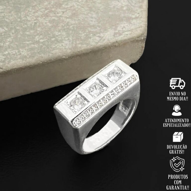 Anel Masculino de Prata 925 Dedeira Única Banhado