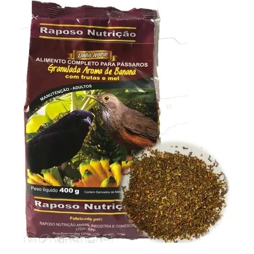Rações Granulada Aroma de Banana 400gr Raposo Nu