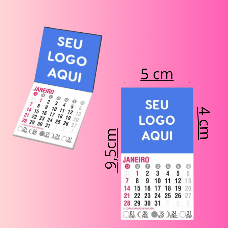 IMÃ DE GELADEIRRA COM CALENDÁRIO PERSONALIZADO 2