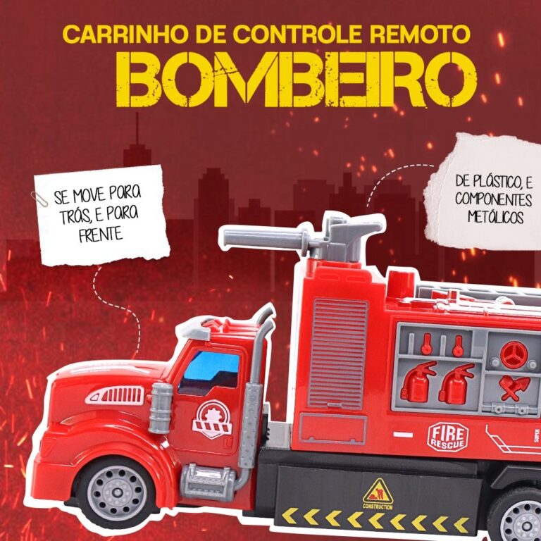 Carrinho Controle Remoto Bombeiro Brinquedo Salvan