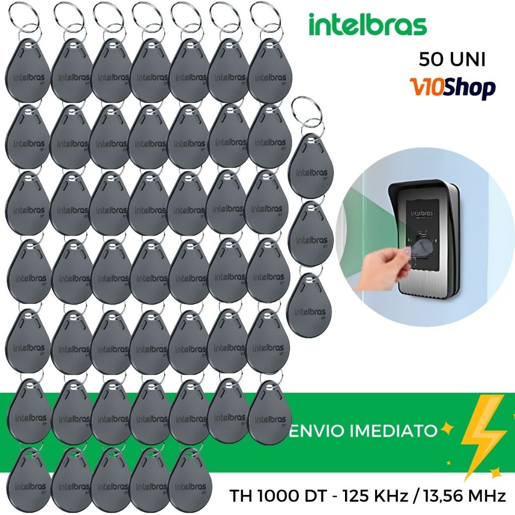 50 Chaveiros Rfid Th 1000 Dt Com Dupla Frequência 13,56 Mhz e 125 Khz Intelbras controle de Acesso