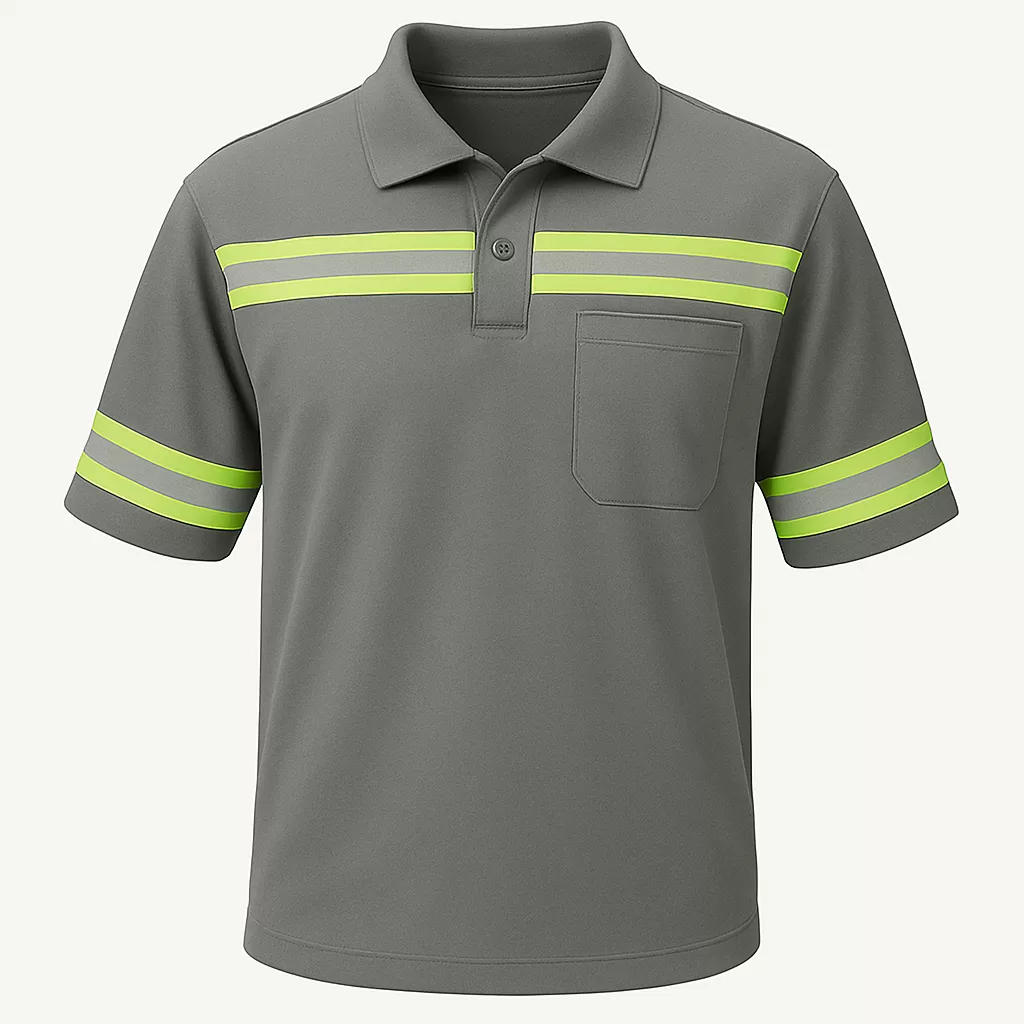 Camisa 2 Botões Manga Curta Brim Refletivo