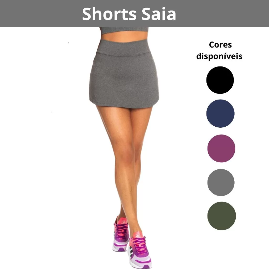 Shorts Saia Feminino Premium Cintura Alta Modela o Corpo Tendência 2026